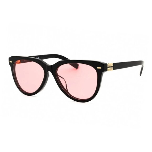 NEW MIU MIU SUNGLASSES MU12ZSF 16K1D0 BLACK WOMEN CAT EYE EYEWEAR